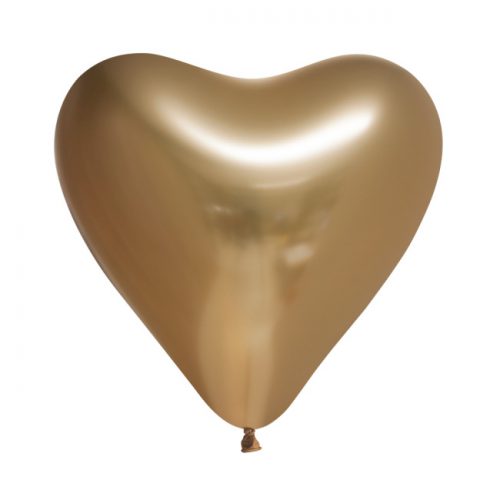 Ballonnen Chrome Hartjes Goud 30cm/6st bestellen bij FeestVoordeel |