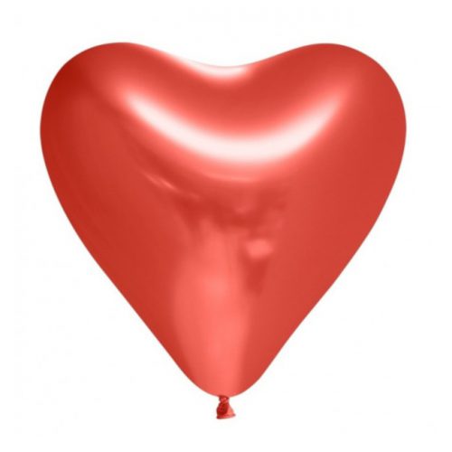 Ballonnen Chrome Hartjes Rood 30cm/6st bestellen bij FeestVoordeel |