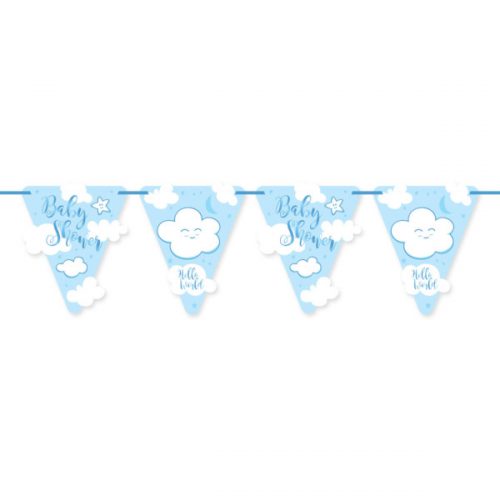 Baby Shower Vlaggenlijn Blauw bestellen bij FeestVoordeel |