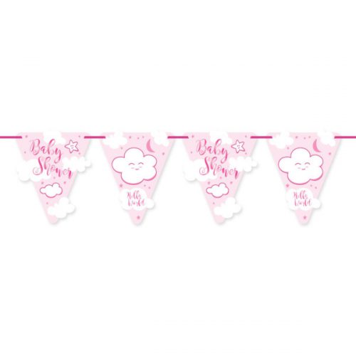 Baby Shower Vlaggenlijn Roze bestellen bij FeestVoordeel |