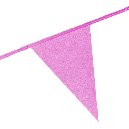 Vlaggenlijn Glitter Licht Roze bestellen bij FeestVoordeel |