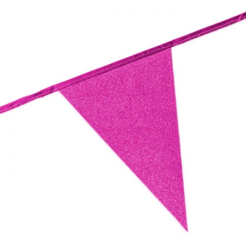 Vlaggenlijn Glitter Roze bestellen bij FeestVoordeel |