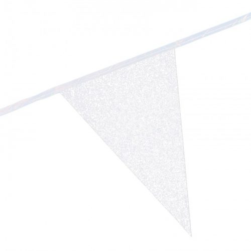 Vlaggenlijn Glitter Wit bestellen bij FeestVoordeel |