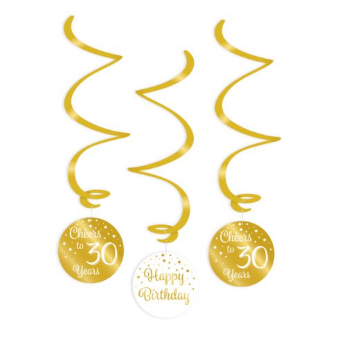 Gold White Swirls 30 Jaar bestellen bij FeestVoordeel |