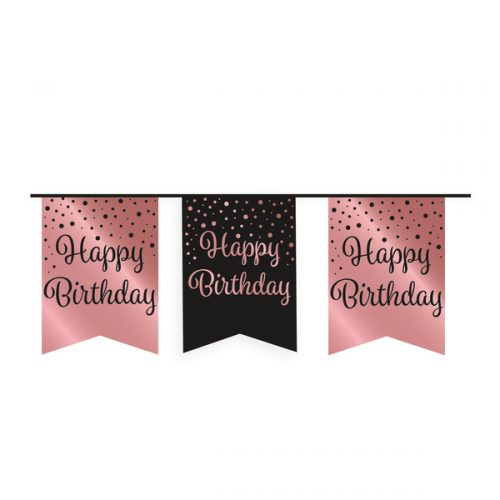 Rose Black Vlaggenlijn Happy Birthday bestellen bij FeestVoordeel |