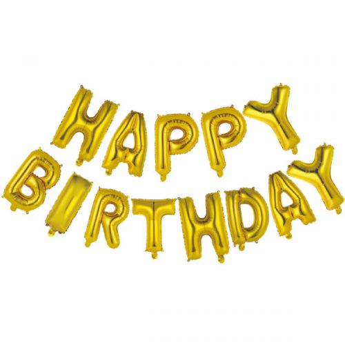 Folieballonnen Happy Birthday Goud bestellen bij FeestVoordeel |