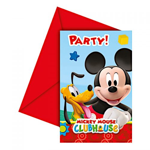 Mickey Mouse Uitnodigingskaartjes bestellen bij FeestVoordeel |