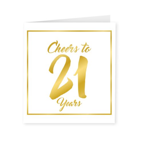 Gold & White Card 21 jaar bestellen bij FeestVoordeel |