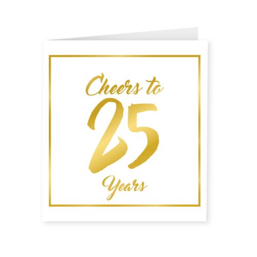 Gold & White Card 25 jaar bestellen bij FeestVoordeel |
