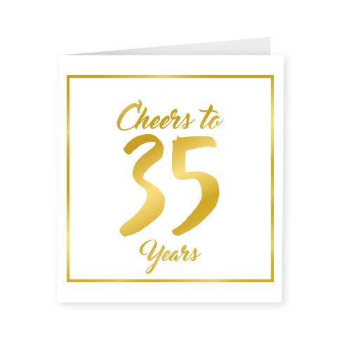 Gold & White Card 35 jaar bestellen bij FeestVoordeel |