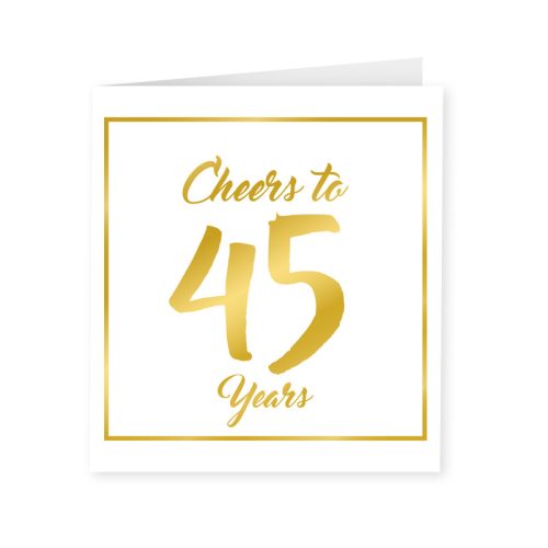 Gold & White Card 45 jaar bestellen bij FeestVoordeel |