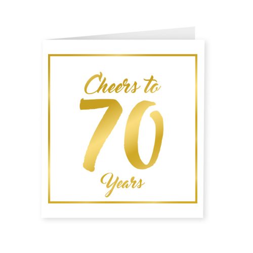 Gold & White Card 70 jaar bestellen bij FeestVoordeel |