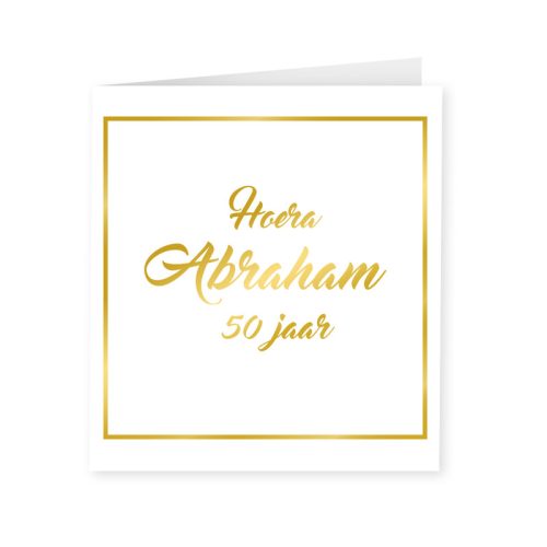Gold & White Card Abraham bestellen bij FeestVoordeel |