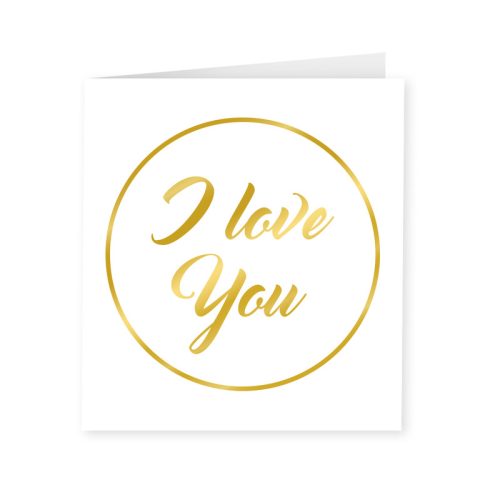 Gold & White Card I Love You bestellen bij FeestVoordeel |