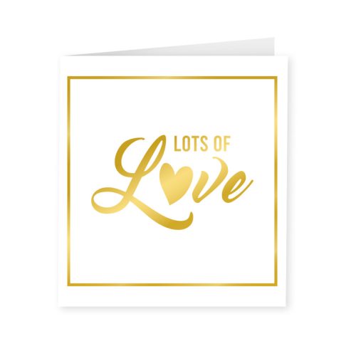 Gold & White Card Lots of Love bestellen bij FeestVoordeel |
