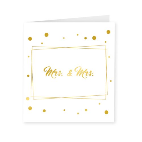 Gold & White Card Mrs & Mrs bestellen bij FeestVoordeel |