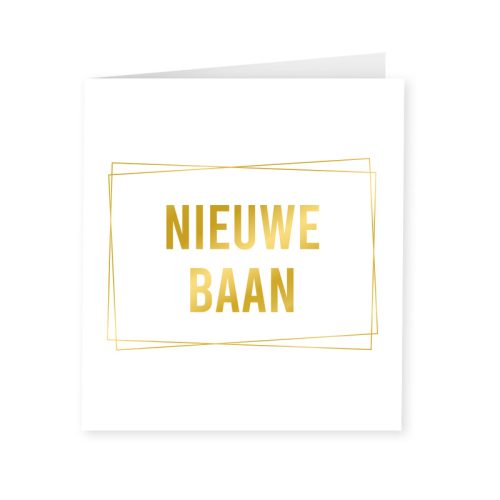Gold & White Card Nieuwe Baan bestellen bij FeestVoordeel |