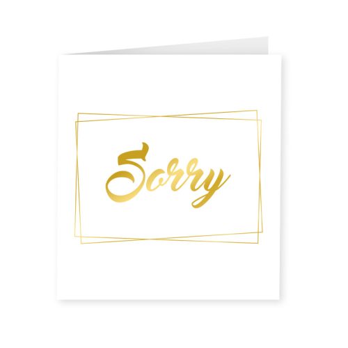 Gold & White Card Sorry bestellen bij FeestVoordeel |