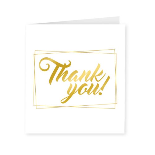 Gold & White Card Thank You bestellen bij FeestVoordeel |