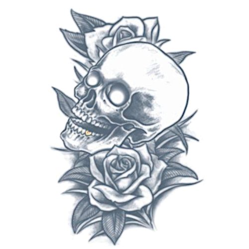 Tattoo Prison Skull and Roses bestellen bij FeestVoordeel |