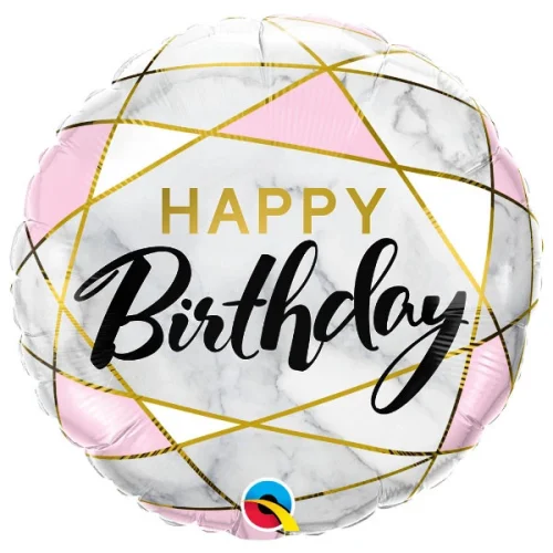Folieballon Happy Birthday Marble bestellen bij FeestVoordeel |