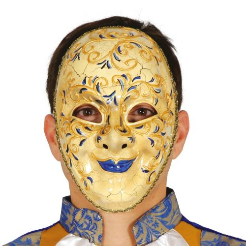 Masker Venetiaans Goud Blauw bestellen bij FeestVoordeel |