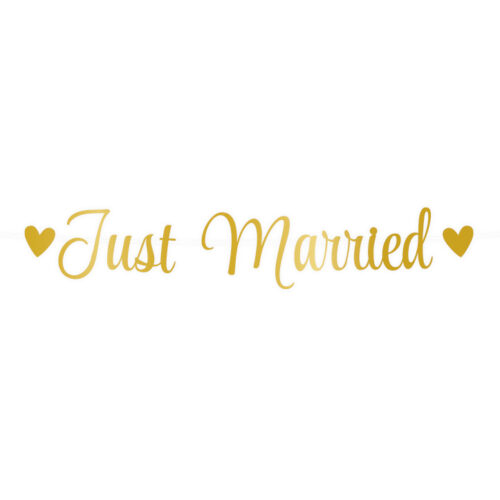 Just Married Letter Banner bestellen bij FeestVoordeel |